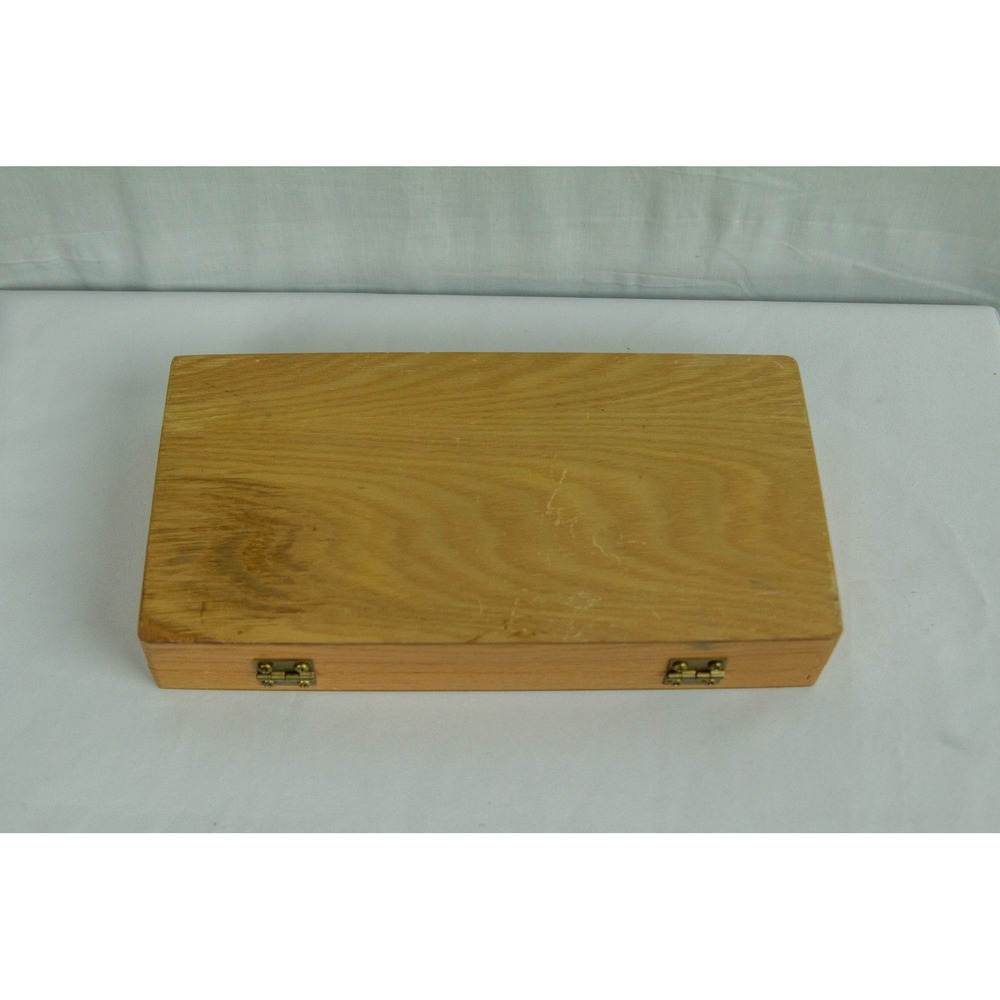 Vintage Duro Art Supply Chicago Wooden Artist Box Divided Storage Case Natural - Picture 7 of 8